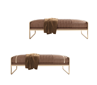 Light Luxury Bed End Stool Sofa Stool Bed End Stool 3d model