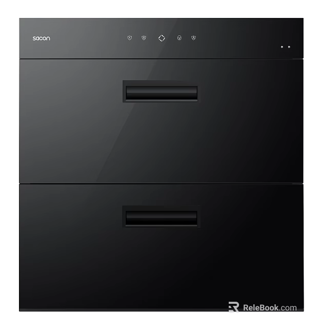 Sleek Black Built in Kitchen Appliance With Drawer Design And Modern Finish 3d model 