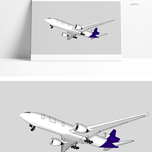 modern airliner 3d model