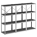 Sturdy Metal Open Shelving Unit With Multiple Tiers For Home Storage Organization