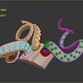 Open Book With Purple Cover And Pink Octopus Tentacles On Black Background With Reflection