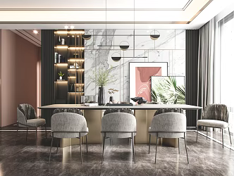 Light Luxury Restaurant 3d model