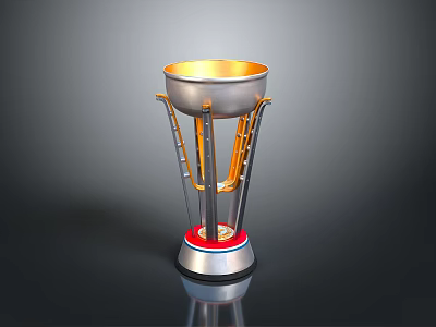 Realistic Style 1 Trophy 1 Racing Trophy Clear Glass Red Base Track Race USA Station Austin Motorsports 3d model