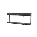 Elegant Modern Dining Table With Black Wood Top And Transparent Acrylic Legs