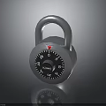 Silver Combination Padlock With Unican Brand Red Indicator And Numbered Dial