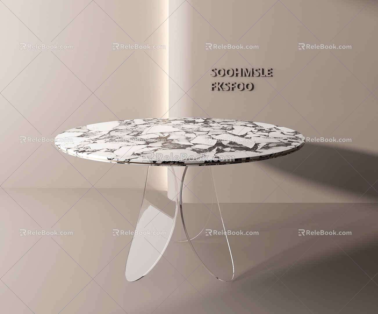 Modern dining table 3d model