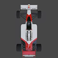 White And Red Formula Race Car With Shell Honda Logos And Number Two 3d model
