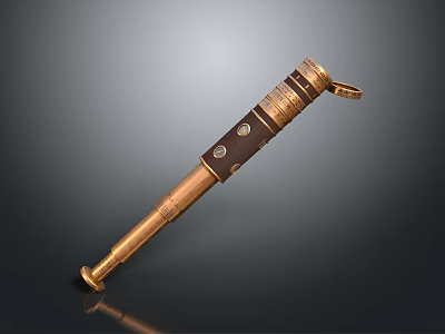 Brass And Leather Commercial Equipment Handheld Tool With Vintage Professional Design 3d model