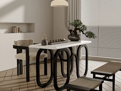 Modern Tea Table Chair Tea Table 3d model