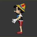 Pinocchio Animated Character With Yellow Hat Blue Bow Tie Red Pants And Red Shoes