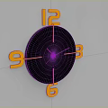 Modern Black Dial Wall Clock with Yellow Numerals Red Second Hand and Gold Hands