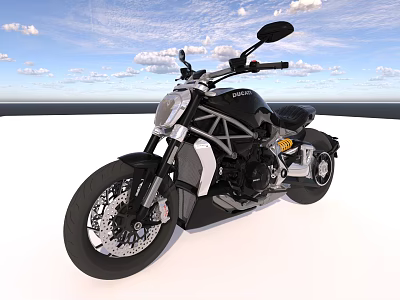Modern Black And White Motorcycle With Sleek Design Stylish Frame And Comfortable Seat 3d model
