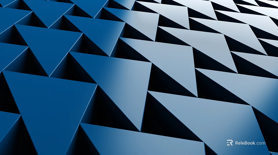 Abstract Blue Triangular Geometric Pattern With Modern Repeating 3D Layout Design 3d model 