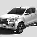 Silver Toyota Pickup Truck Double Cab Modern Design With Alloy Wheels And Front Grille