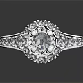 Elegant Sparkling Diamond Ring With Platinum Setting And Intricate Carved Design