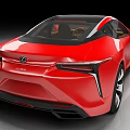 Stunning Red Lexus Sports Car Exterior Design With Sleek Front Fascia And Alloy Wheels