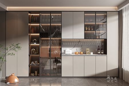 Modern Wine Cabinet 3d model