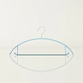 Light Blue Plastic Hanger With Curved Shoulder Design And Hook On White Background 3d model