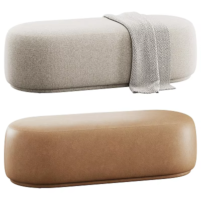 Light Gray and Brown Sectional Sofa with Soft Fabric and Modern Minimalist Design 3d model
