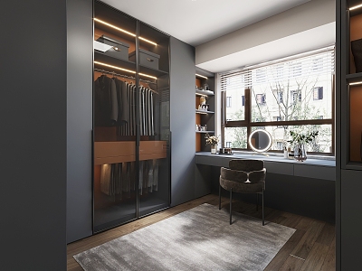 Modern gray cloakroom model