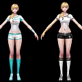 Game And Movie Characters With Blonde Hair Different Outfits Decorations Tops Shorts Socks And Shoes