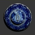 Traditional Blue And White Vase Sculpture Carving With Intricate Patterns And Lid Design