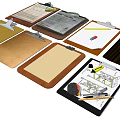 Assorted Art Clipboards With Paper Pencil And Wooden Frames For Artists