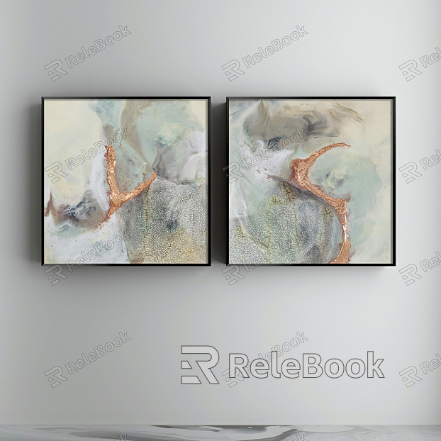 Modern Abstract Painting Simple Brown Restaurant Abstract Decorative Painting model