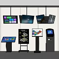 Modern intelligent machine all-in-one machine number taking machine advertising machine navigation machine billboard advertising screen display screen TV screen guide card display board 3d model