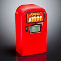 Red Commercial Vending Machine With Digital Display And Assorted Beverage Drinks 3d model