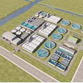 Birds Eye View Planning of Industrial Zone Layout With Circular Tanks Buildings Roads and River