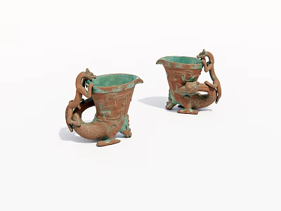 Old shape wine glass old object 3d model