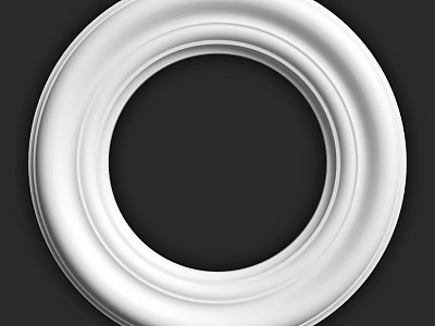 White Circular Layered Decorative Component For Interior Decoration 3d model