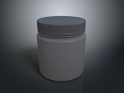 White Household Essential Storage Jar With Screw Lid For Daily Use 3d model