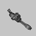 Futuristic Heavy Weapon With Multiple Barrels Metallic Structure And Mechanical Details 3d model