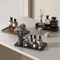 Stylish Vanity Table With Luxury Perfume Bottles Reed Diffuser And Skincare Products