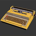 Vintage Smith Corona Electra 210 Yellow Typewriter with Retro Keyboard Classic Design
