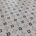 Black And White Geometric Pattern Floor Tiles With Diamond And Circle Designs 3d model
