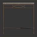 Modern Square Table with Smooth Marble Top and Curved Metal Legs Design
