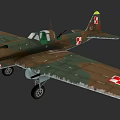 Military Fighter Jet With Camouflage Paint And Red Cross Insignia On Wings