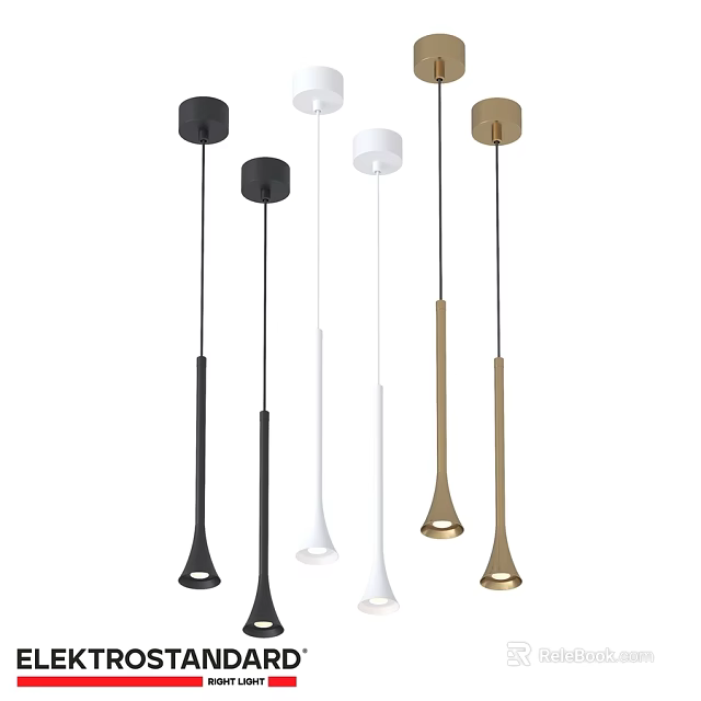 Modern Pendant Lights in Black White Gold with Sleek Minimalist Design 3d model 