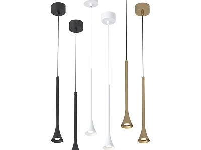 Modern Pendant Lights in Black White Gold with Sleek Minimalist Design 3d model