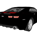 Black Two Door Sports Car With Red Stripes And Sleek Exterior Design