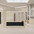 Modern Clothing Store Showroom With Elegant Interior Display Racks Sofa Seating And Large Windows