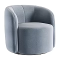 Modern Light Green Accent Chair With Curved Armrests Rounded Seat And Upholstered Fabric