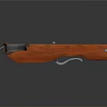 Vintage Traditional Wooden Weapon With Metal Components And Handheld Bowstring Design