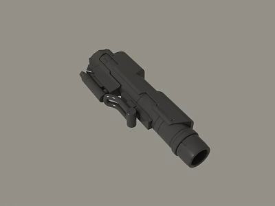 Tactical 3D Rendered Weapon Model With Mechanical Structure And Black Design 3d model