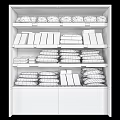 Retail Display Shelf With Organized Packaged Food Products On Multiple Layers