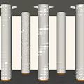 Hollow Cylinder Transparent Column Random Hole Luminous Column Science and Technology Sense Decorative Column Gradient Perforated Column Decorative Column 3d model