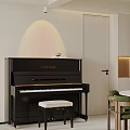 Modern Living Dining Room Interior With TV Piano Sofa And Coffee Table